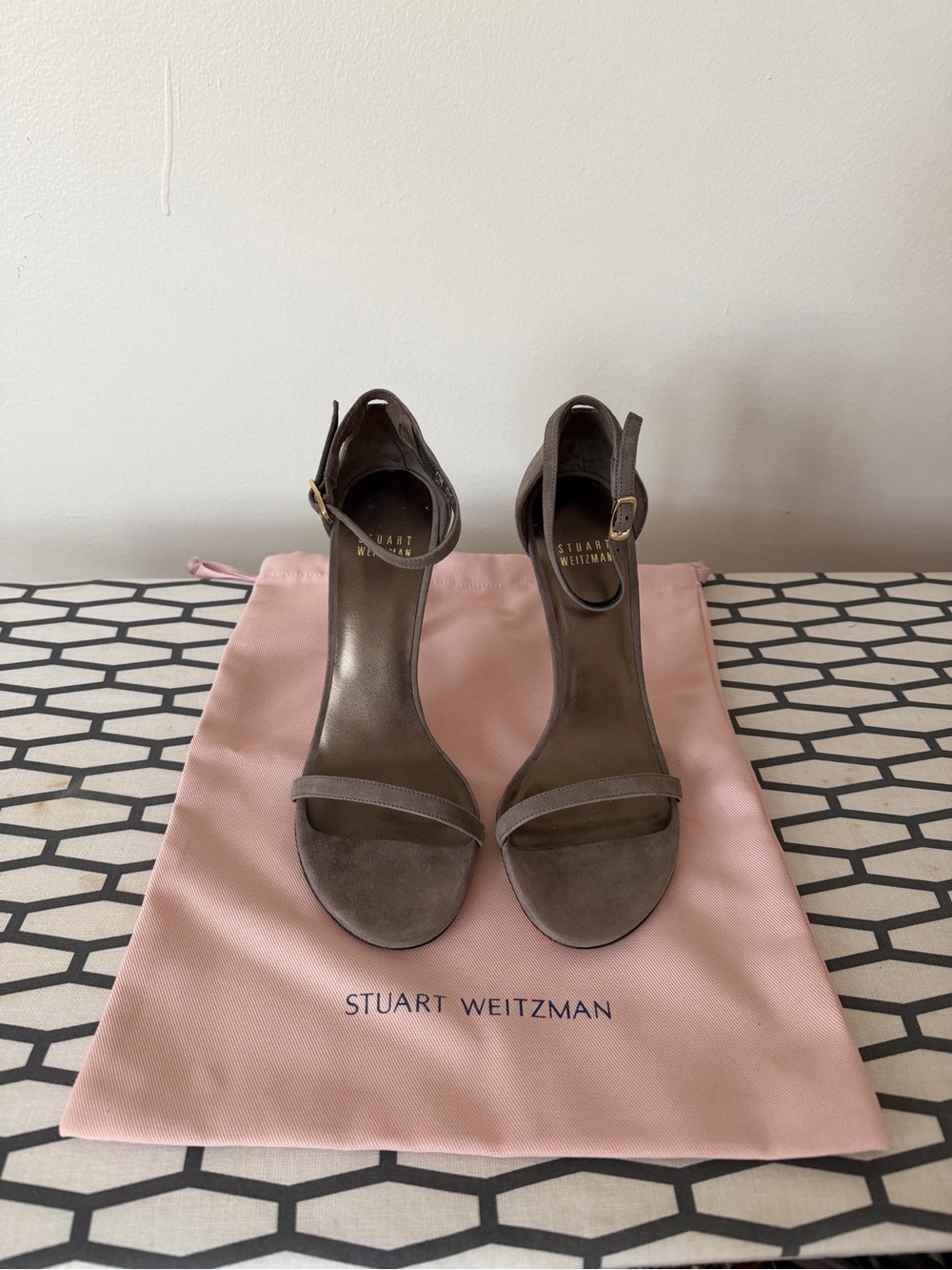 Stuart Weitzman Nudist Dress Heels/Sandals - 6.5 size, brand new grey/brown - Picture 9 of 9